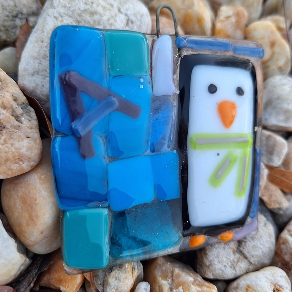 Penguin Christmas Ornaments Miniature Bell Hand and Blown Glass Set of 2 Vintage - Picture 13 of 15